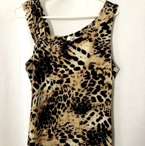 CATO Leopard Asymmetrical Neckline Sz M